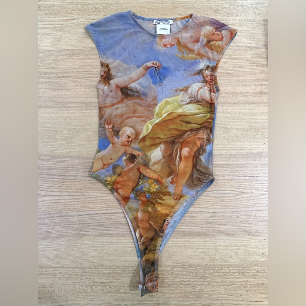 Zara Print mesh Bodysuit - size S